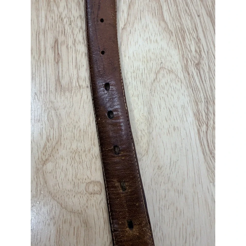 Vintage Coach British Tan Leather Belt with Brass Buckle Size 42 #25
